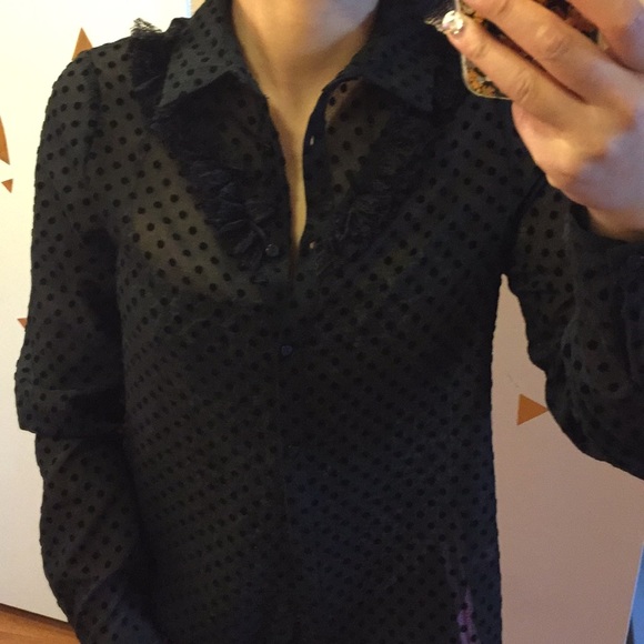 Zara Polka for black blouse. Xs - Picture 5 of 8